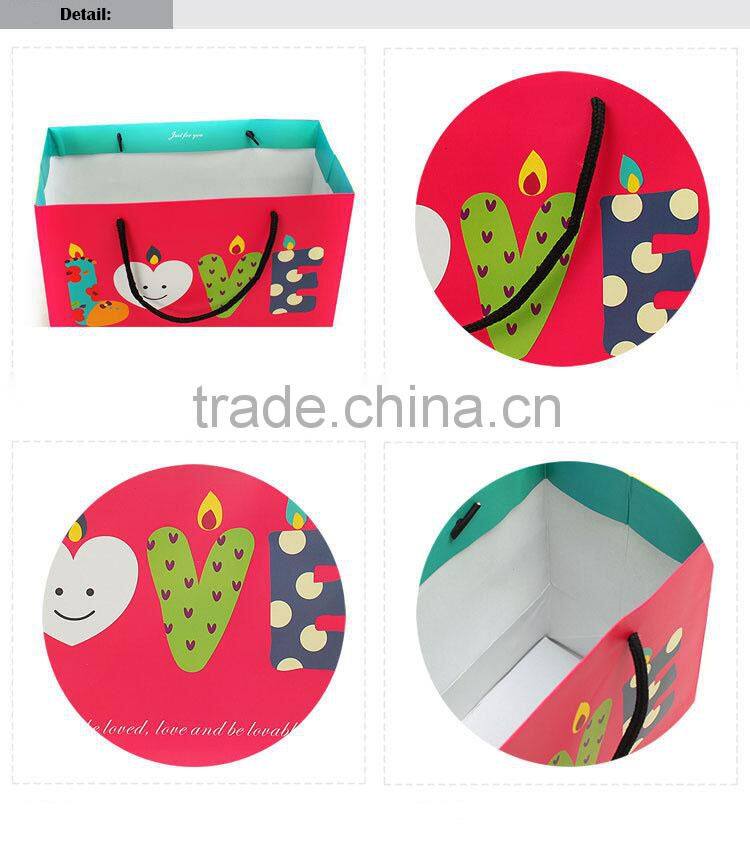 lovely red candle pattern big paper household bag/grocery bag/shopping bag/birthday gift bag
