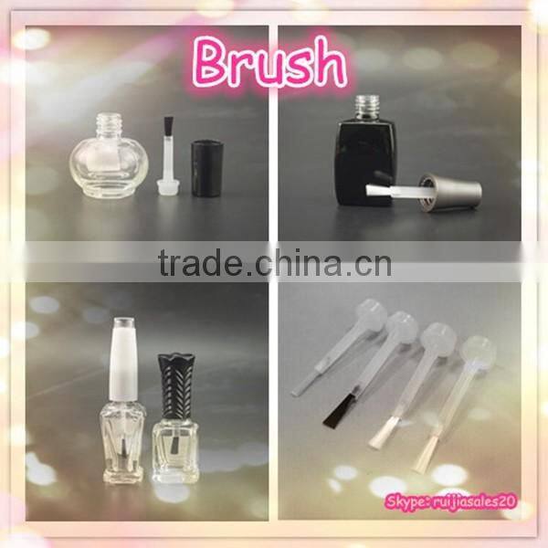Free Sample! wholesale 2016 trendy design custom made electroplated uv gel 13ml empty glass nail polish bottles with cap brush