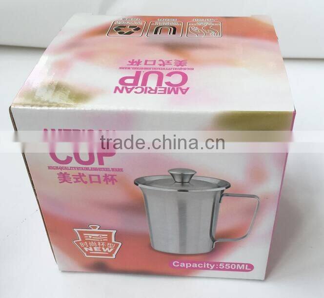 New Design Stainless Steel Cups mug 300ML 450ML 550ML with Handle