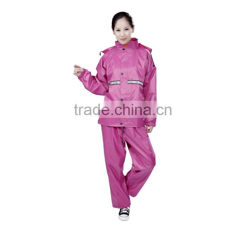 YANLI 100%waterproof, polyester pvc rainsuit/raincoats for adult