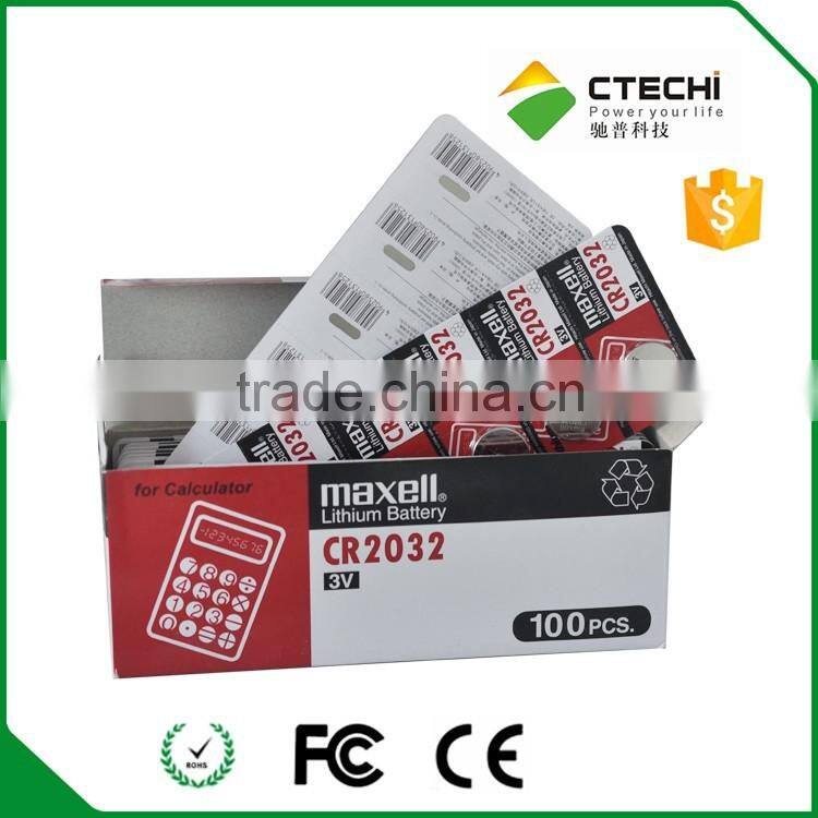 Maxell blister card Maxell CR2032 3V button cell for watch/calculator