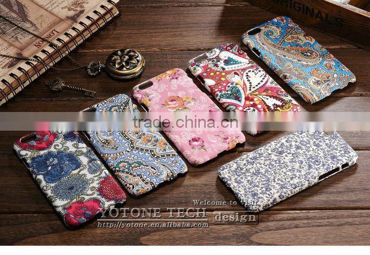 Rose flower polyester skin european style colorful minion case for Iphone 6 4.7 5.5 inch
