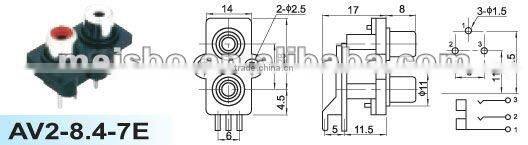 Female audio jack of hdmi to rca converter box