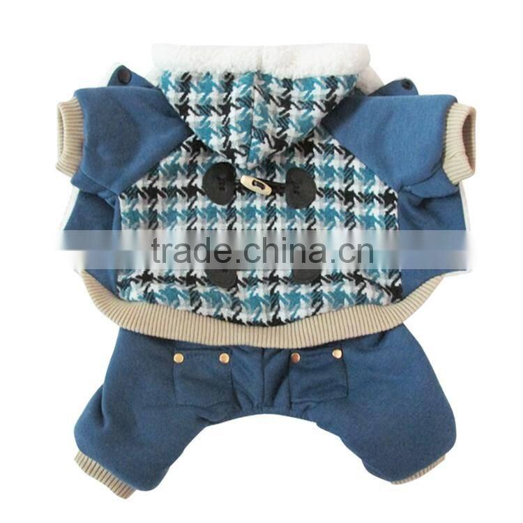 Nordic style plovers and down four feet warm blue dog clothing