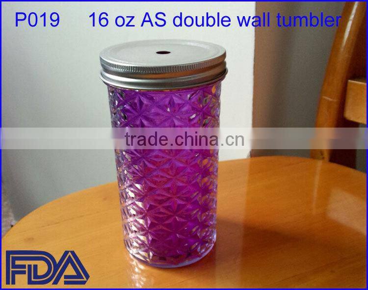 16oz BPA free AS Pineapple tumbler cups with straw metal or plastic lids FDA standard