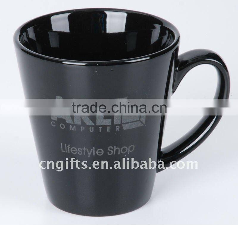 new artwork Laser white porcelain coffee mug