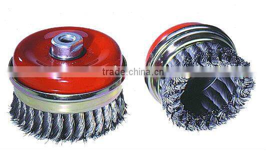 Twisted wire cup brush with ring for japan market