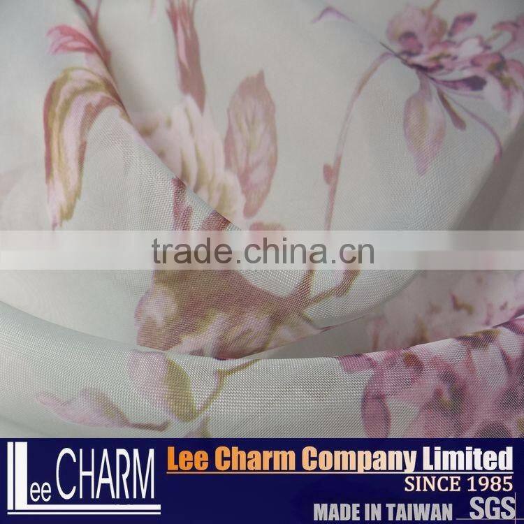 Wholesale Printed Floral Organza Curtain And Clothing Fabric Roll