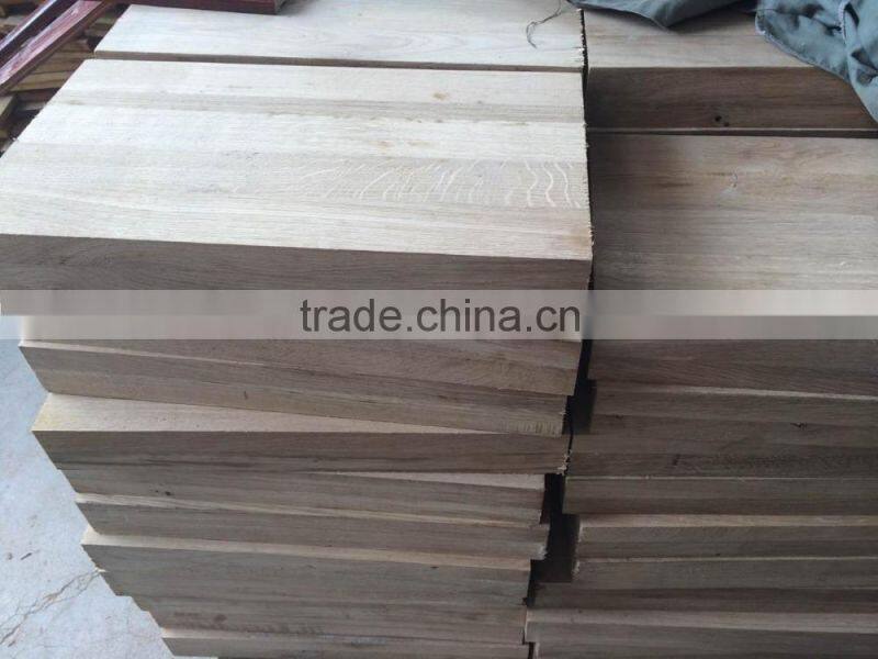 custom milled 3" thick unfinished oak wood stair treads