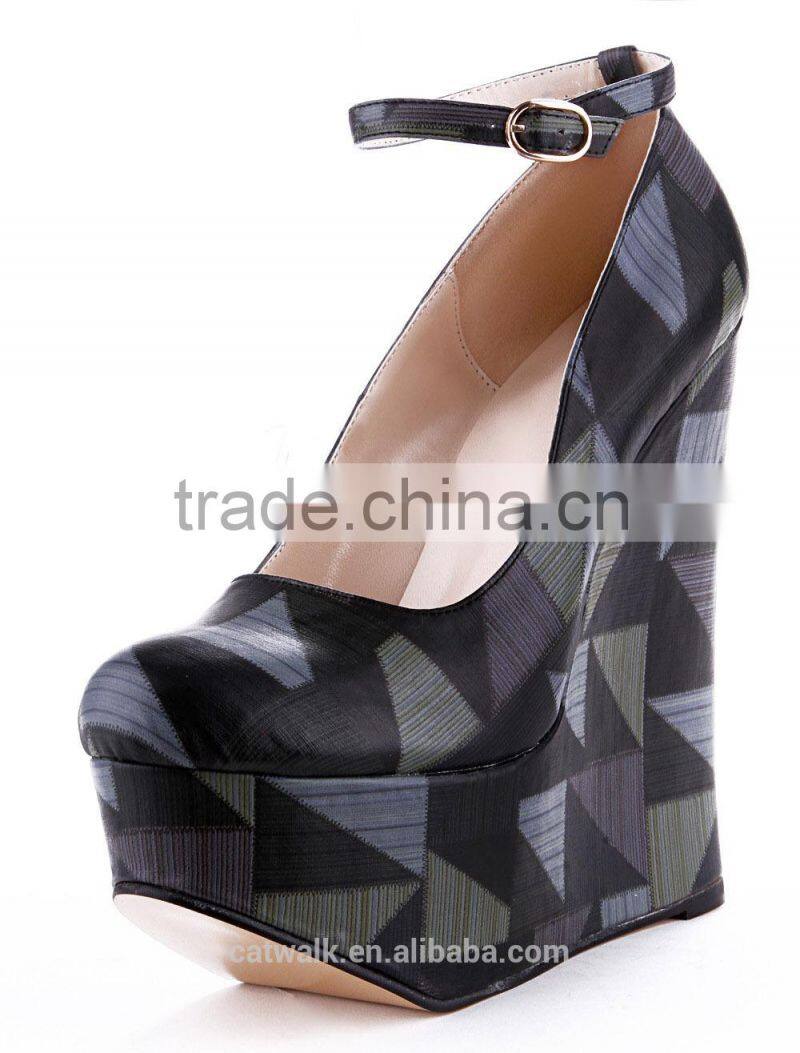 2015 Women shoes Large size Wedge High Heel Platform Shoes Women Sweet Style Shoes Unique Style Shoes
