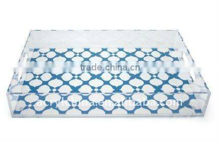 perspex format tray / acrylic serving tray / household classic patterns tray
