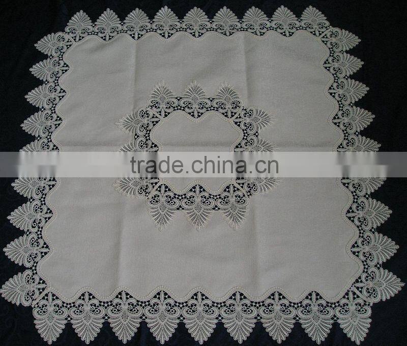 New design fashion lace white square table cover