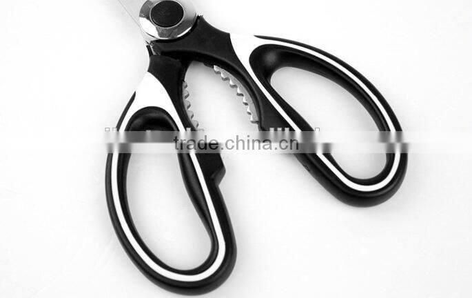 Multifuctional plastic and rubber handle special blade kitchen scissor