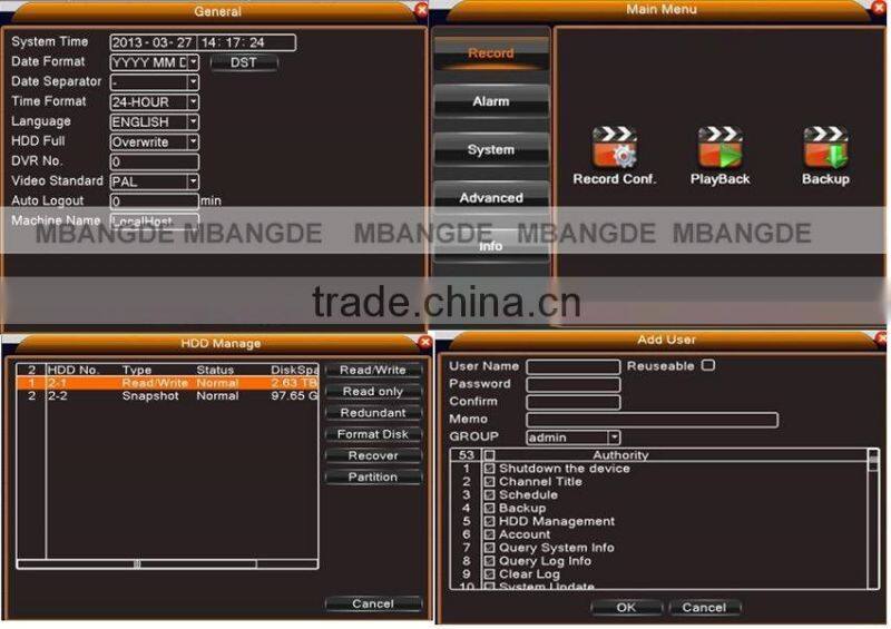 New support 4ch 720P realtime playback 4CH H.264 1080P AHD DVR 1 SATA HDD (MAX 6TB ) HI3521 Chip AHD CCTV DVR Recorder