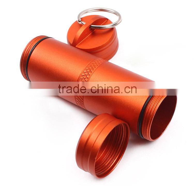 FDA Standard Custom Logo Metal Mini Pill Holder Keyring