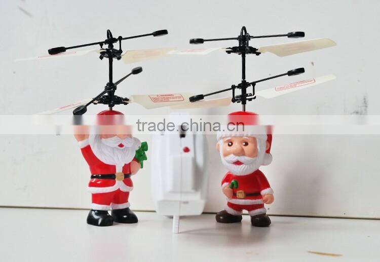 Infrared flying Santa Claus hand inductive control helicopter boys gift best toys for 2015 christmas gift in hot sale