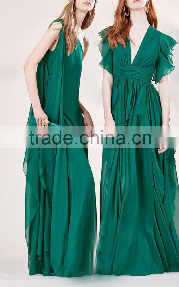 China Factory Wholesale Elegant Style Female green prom dress