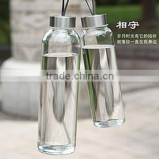 High Borosilicate Glass Bottles With portable Lid and neoprene Sleeve