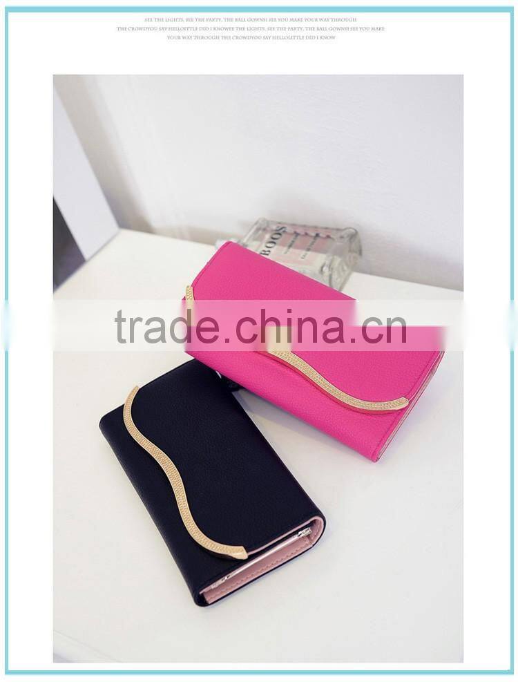 factory wholesale candy color women wallet leather purse