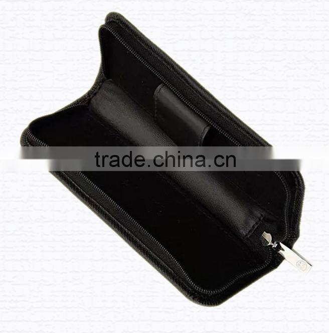Wholesale travel single custom display leather case for pens,pu pen bag