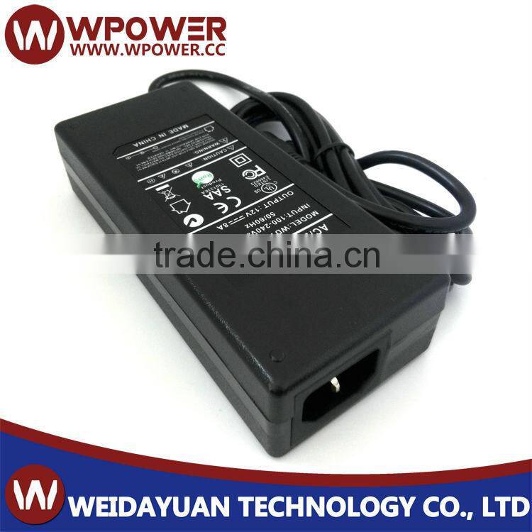 UL SAA FCC desktop power supply ac/dc adapter jack 4 pin 12v 8a
