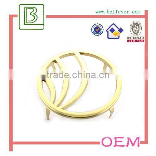 metal oval shaped logo patch