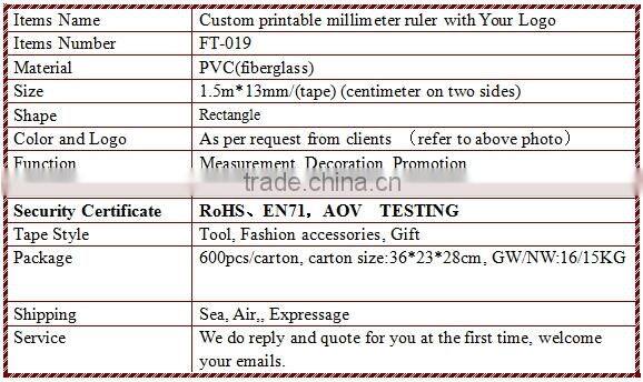 150cm/60inch heavy quality tailor plastic tape measure upon Your Design and Logo