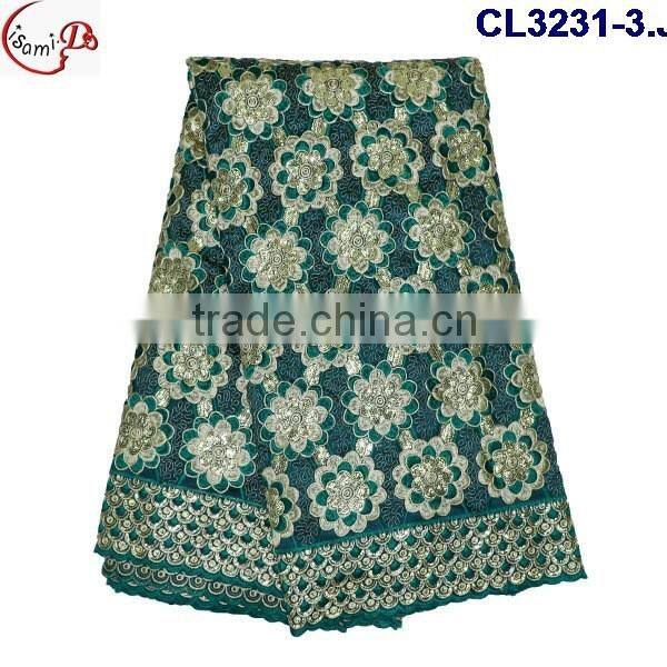 CL3231 for chtistmas sale latest fashion design embroidery george lace high quality soft materail for making women dress