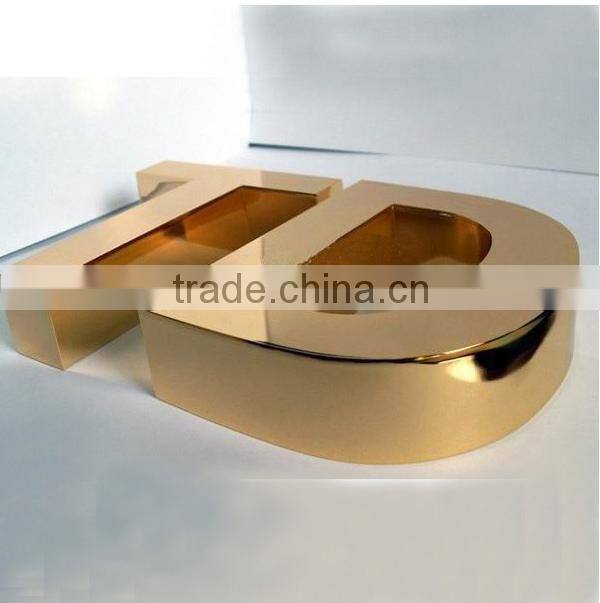 3D stainless steel alphabet sign led channel letter/stainless steel signage