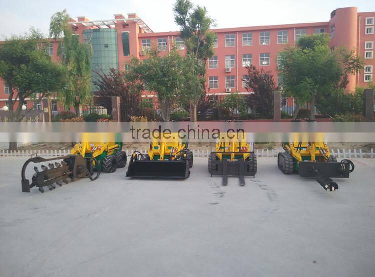 Mini Skid Steer Loader with Trencher Attachment/Angle Broom Attachment