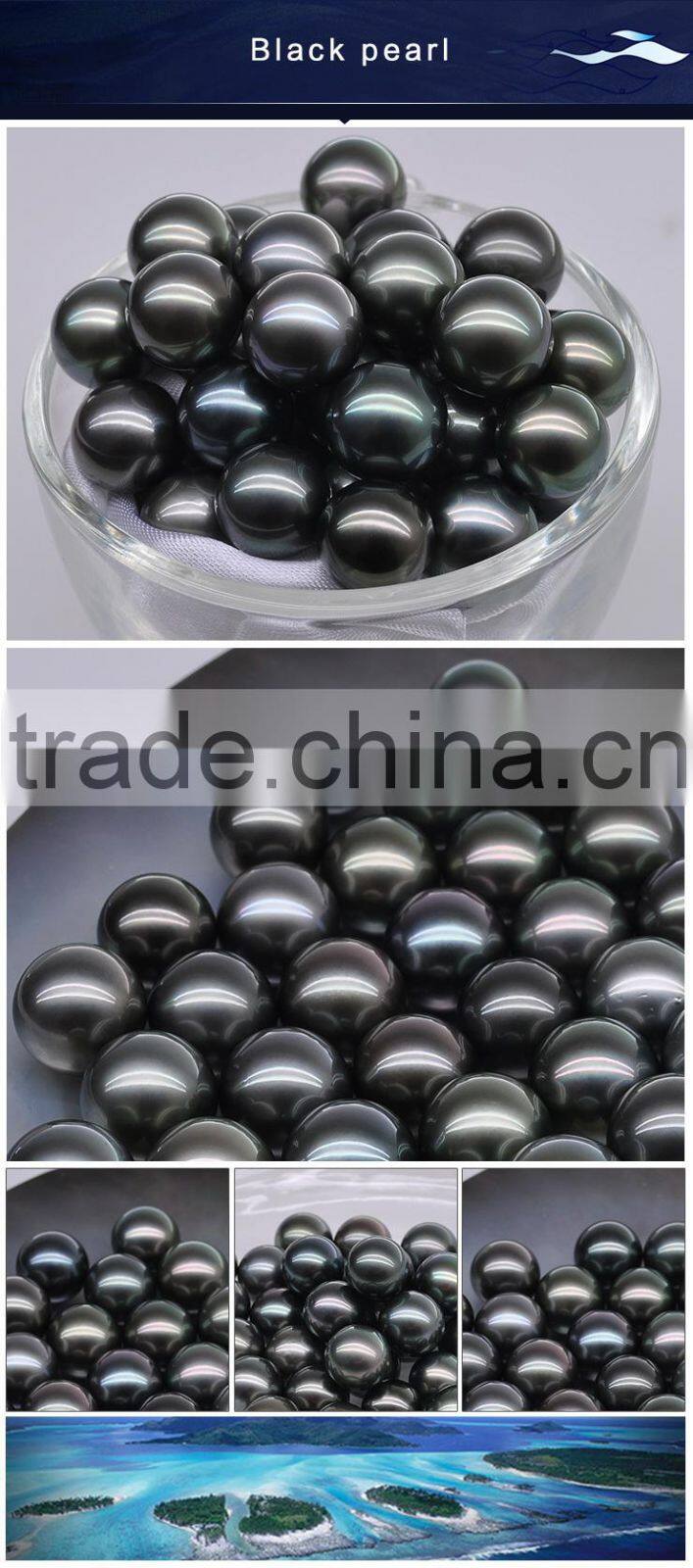 wholesale Cultured Saltwater Tahitian black pearl beads for jewelry making