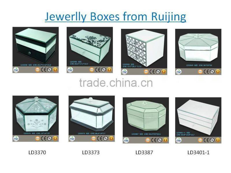 Ruijing antique metal glass jewelry box for sale