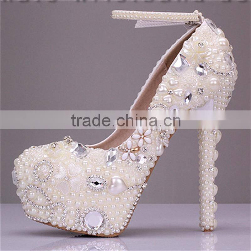 fashion hotsale bridal wedding shoes inside cover plarform beautiful wedding shoes for women
