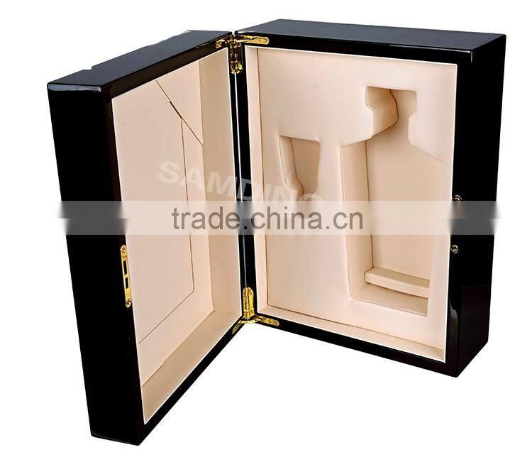 Good quality black wood box wine wholesale