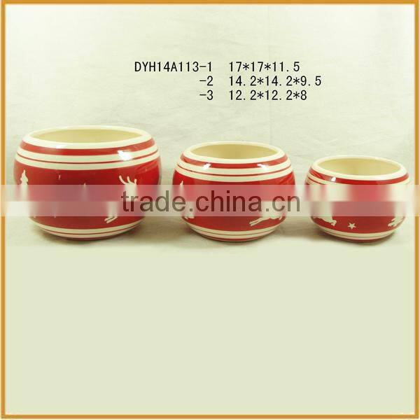 round shape ceramic planter flower pot wholesale