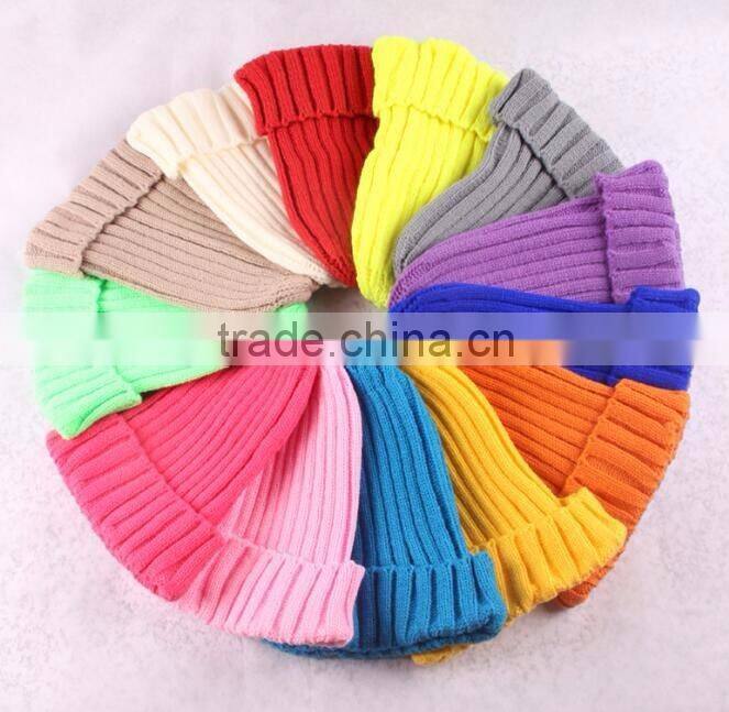 Fashion Custom Knitted Acrylic Winter Beanie Plain Blank Toque Beanie Hat