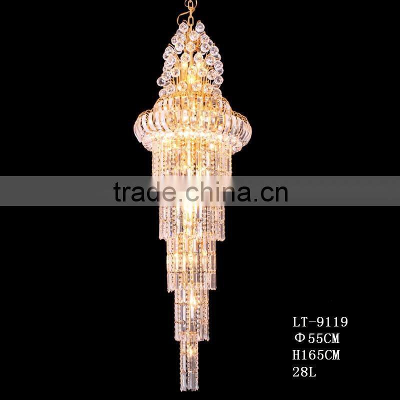 Spiral K9 Crystal Chandelier Stairs Lamp