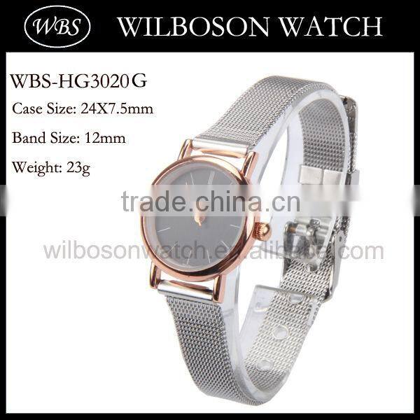 Japan movt quartz watch with stainless steel back