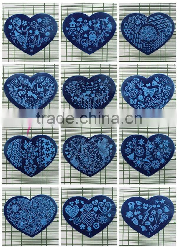 Heart Shape 28styles DIY Polish Beauty Charm Nail Stamp Stamping Plates 3d Nail Art Templates Stencils