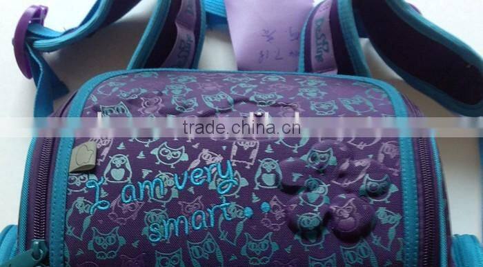 3D owl print school backpack girls beautiful school bags for kids