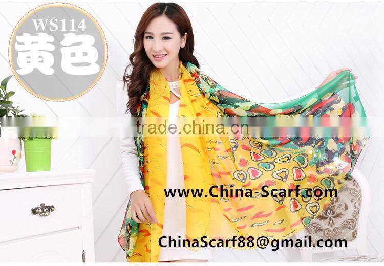 Beach patterned silk scarf wholesale