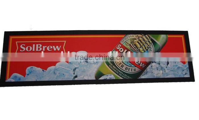Bar drip rail mat factory, Logo bar mat for beer , Rubber bar spill mat