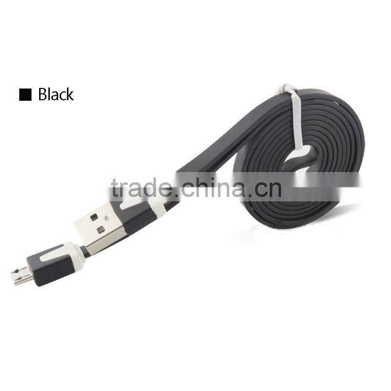 Colorful Flat Micro USB Cable for Galaxy HTC Blackberry