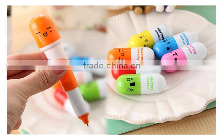 Cheap wholesale plastic pen pill shaped pen for hospital business gifts