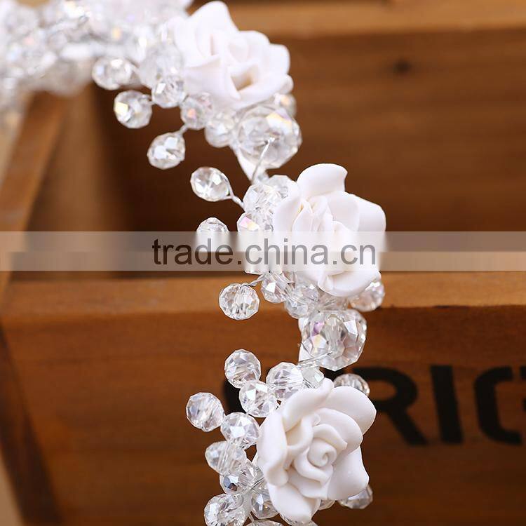 metal rhinestone flower garland headband, flower adult headbands