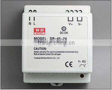 CE RoHS approved 45W 15V DIN Rail high voltage switching power supply DR-45-15