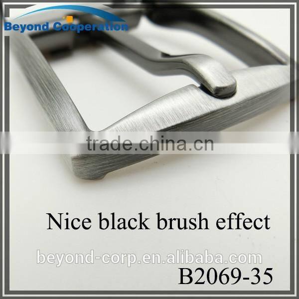 35mm brush gun metal nickel-free whole brushed clip-clasp belt buckle