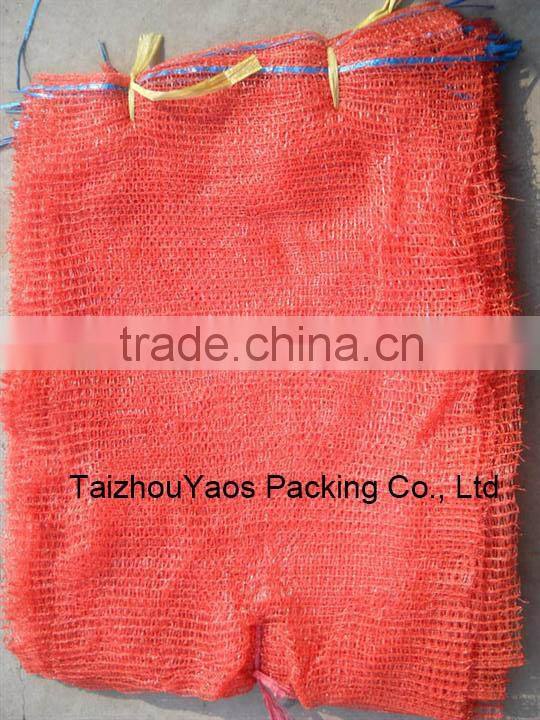 red PE raschel mesh bag vegetables onion mesh bags