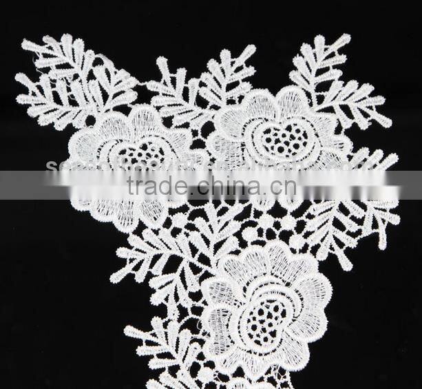 Elegant Design White Decorative Flower Made in China Lace trim Fabric S10856