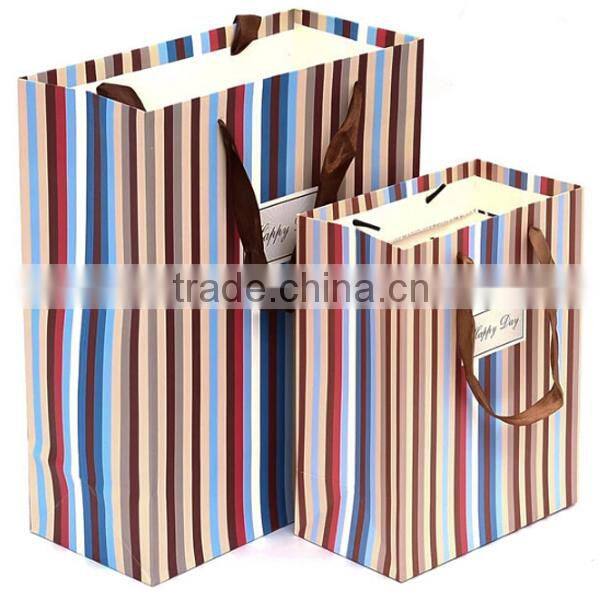Various Color And Type of Stripe Paper Bag Paper Gift Bag